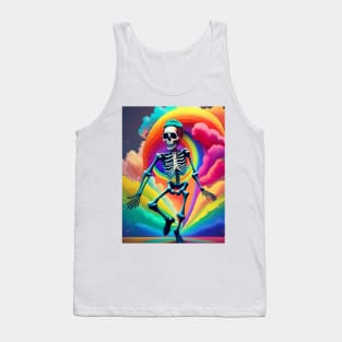 Dancing Skeleton Rainbow Tank Top